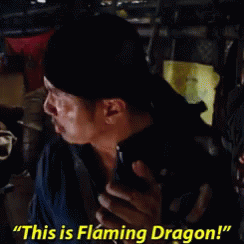Man Holding Gun Saying This Is Flaming Dragon GIF