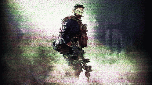 Man Holding Gun Surrounded by Words