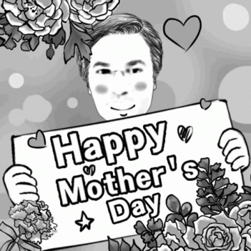 Man Holding Happy Mothers Day Sign GIF