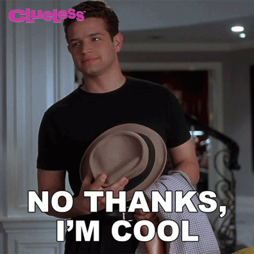 Man Holding Hat No Thanks I'm Cool GIF