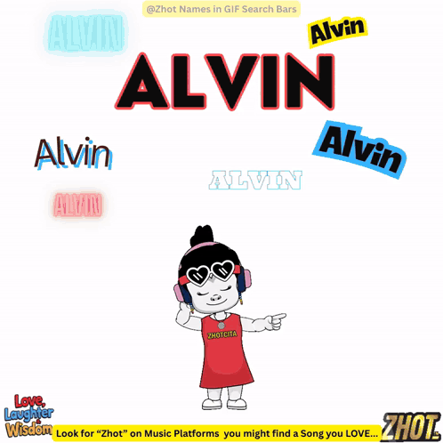 Man Holding Heart With Alvin Surrounded By Names GIF