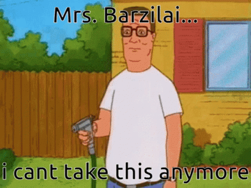 Man Holding Hose Saying Mrs Barzilai GIF