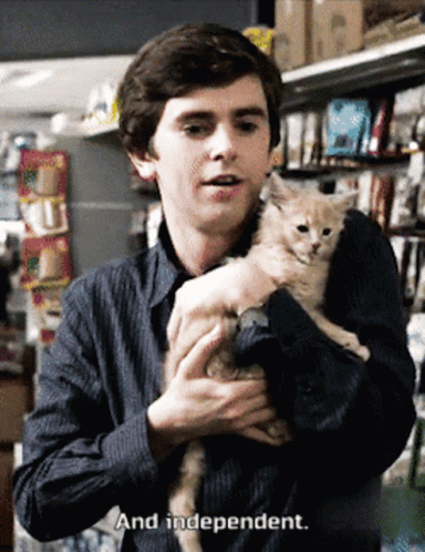 Man Holding Kitten Saying And Independent