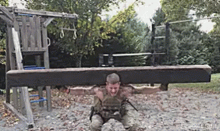 Man Holding Large Wooden Beam GIF