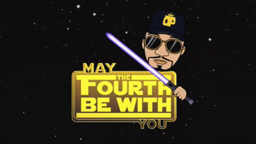 Man Holding Light Saber May the Fourth Be With You