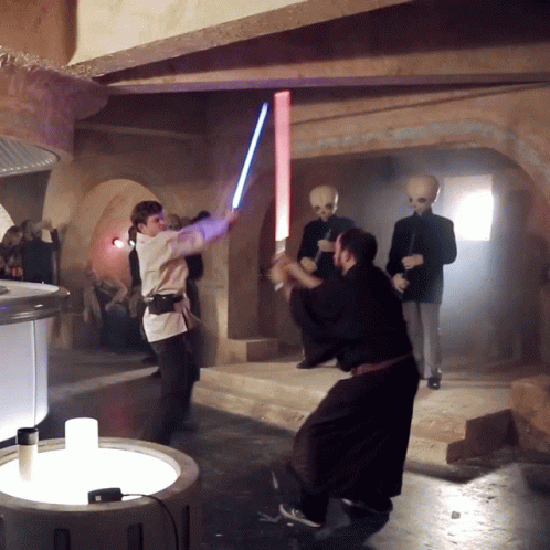 Man Holding Light Saber