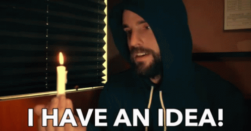 Man Holding Lit Candle I Have An Idea
