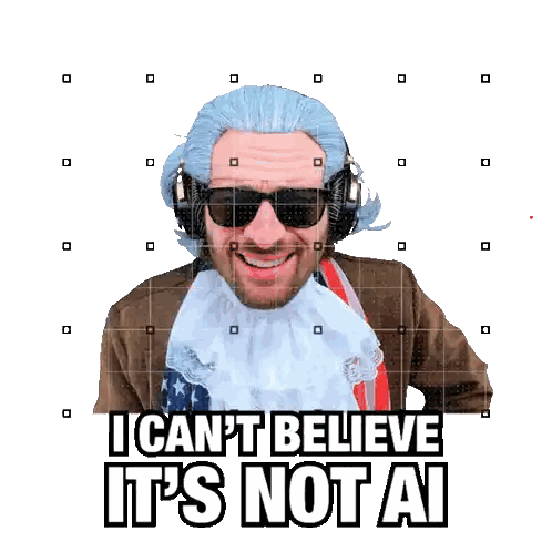 Man Holding Magnifying Glass I Can't Believe It's Not AI