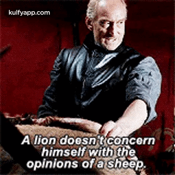 Man Holding Meat Lion Says Doesn't Concern Himself GIF