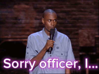 Man Holding Mic Saying Sorry Officer I GIF