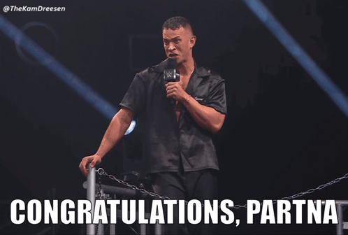 Man Holding Microphone Congratulations Partna GIF