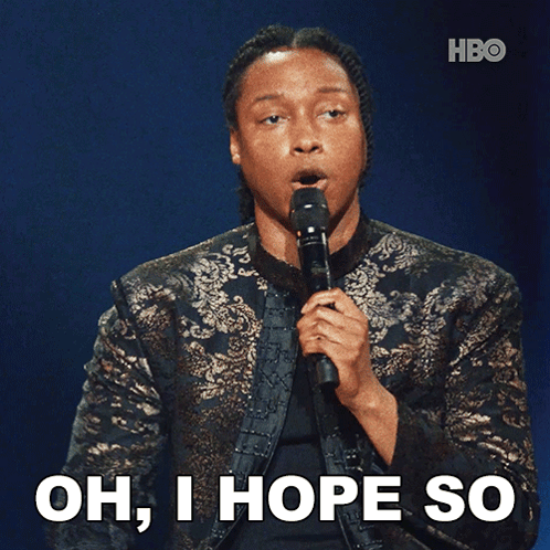 Man Holding Microphone Saying Oh I Hope So GIF