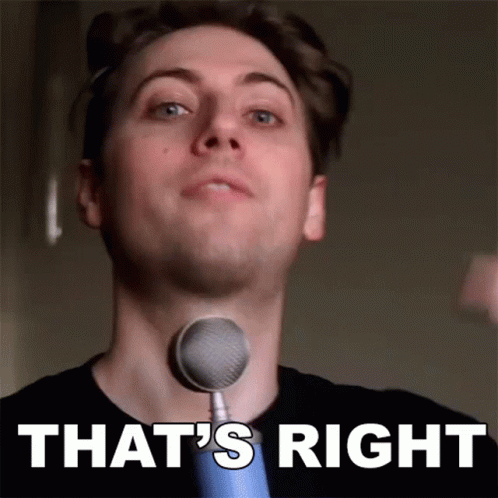 Man Holding Microphone Saying That's Right
