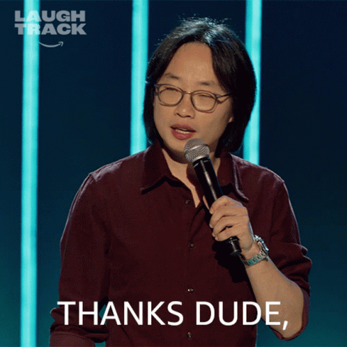 Man Holding Microphone Says Thanks Dude