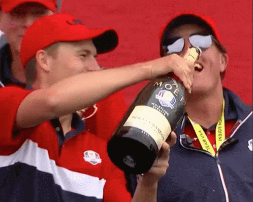 Man Holding Moet Champagne Bottle GIF