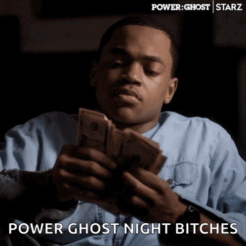 Man Holding Money Power Ghost Night Bitches GIF