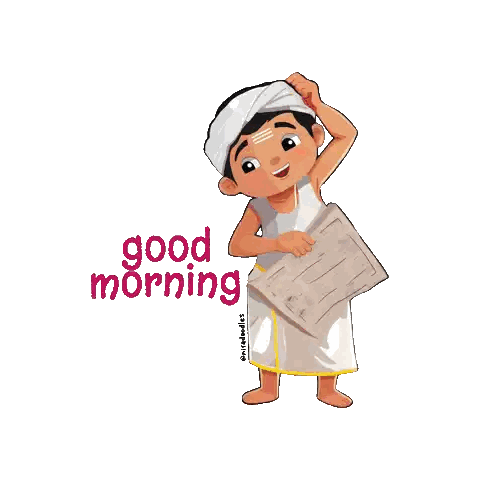 Man Holding Newspaper Saying Good Morning