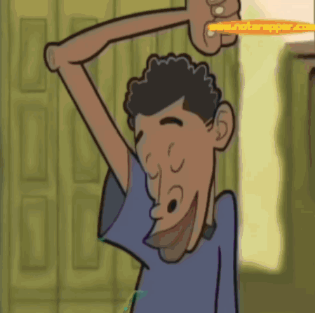 Man Holding Pencil Over Head With A And B GIF