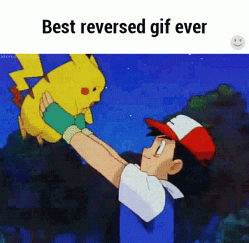 Man Holding Pikachu Best Reversed GIF Ever
