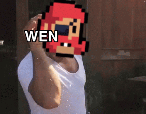 Man Holding Pixelated Wen Face