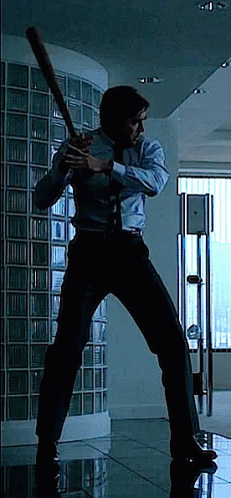 Man Holding Position The Metal Bat GIF