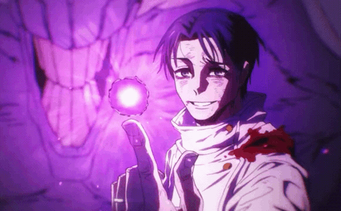 Man Holding Purple Object in Front of Monster