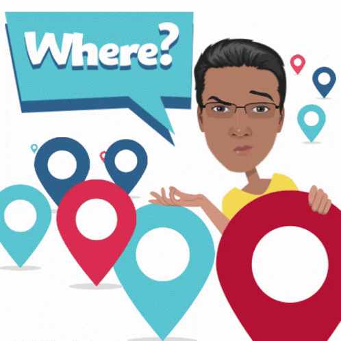 Man Holding Red Circle Saying Where