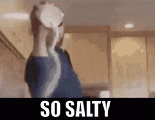 Man Holding Salt Shaker Saying So Salty