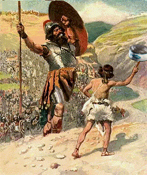 Man Holding Shield And Woman Holding Bowl GIF