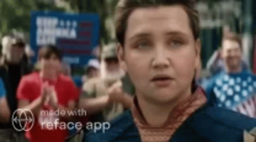 Man Holding Sign Saying Made With Reface App GIF