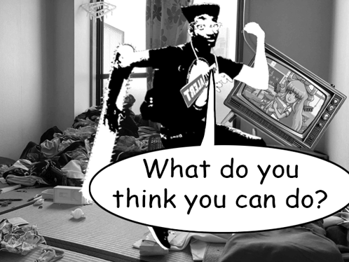 Man Holding Sign Saying What Do You Think You Can Do