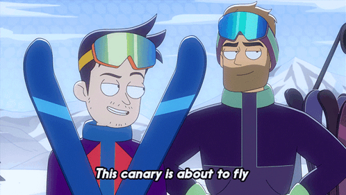 Man Holding Skis About to Fly