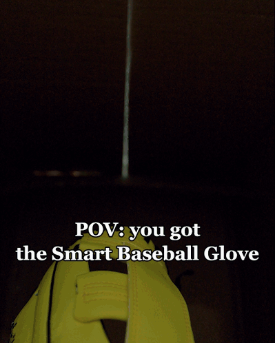 Man Holding Smart Baseball Glove
