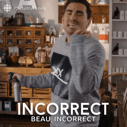 Man Holding Spray Bottle Incorrect Beau Incorrect GIF