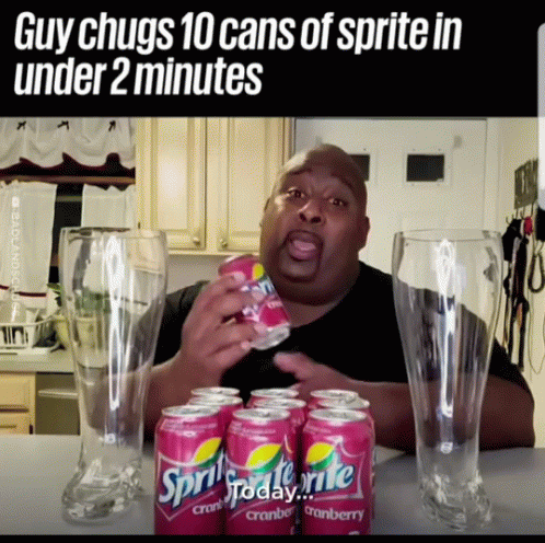 Man Holding Sprite Cranberry In Can GIF