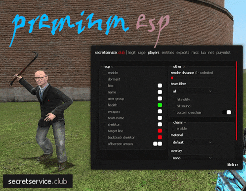 Man Holding Stick In Front Of Brick Wall Premium Esp GIF