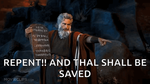 Man Holding Stone with Repent and Saved