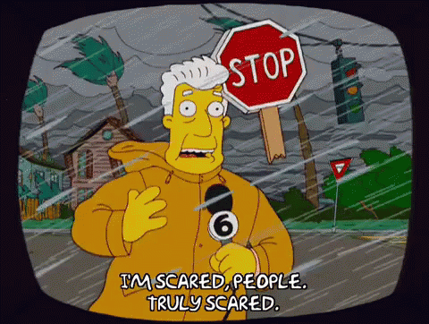 Man Holding Stop Sign Saying I'm Scared