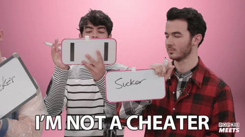 Man Holding Sucker Sign Says I'm Not a Cheater