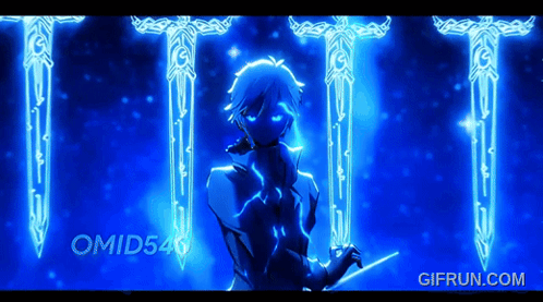 Man Holding Sword in Front of Three Swords