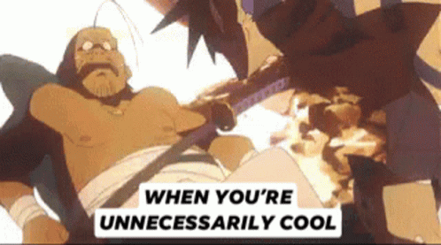 Man Holding Sword Saying When You're Unnecessarily Cool GIF