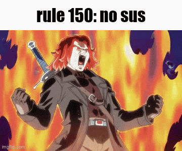 Man Holding Sword With Rule 150 No Sus GIF