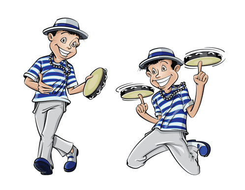 Man Holding Tambourine And Pointing GIF