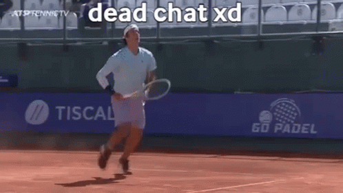 Man Holding Tennis Racquet Dead Chat XD