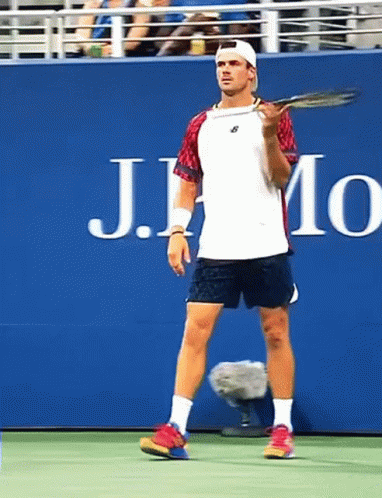 Man Holding Tennis Racquet GIF