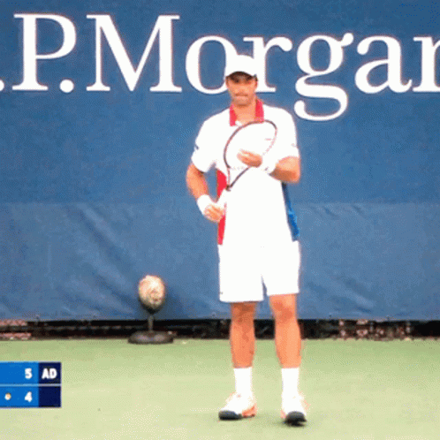 Man Holding Tennis Racquet GIF