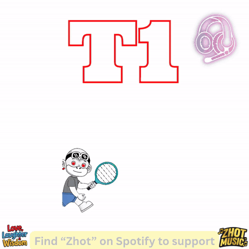 Man Holding Tennis Racquet With T1 Behind GIF
