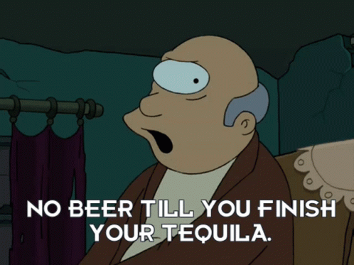 Man Holding Tequila Bottle Saying No Beer GIF