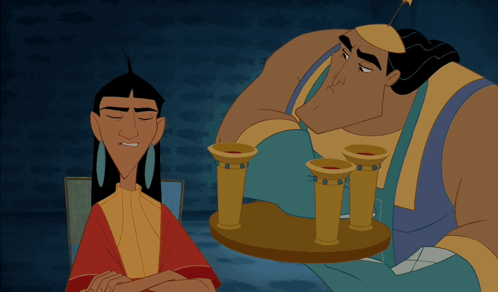 Man Holding Tray of Cups
