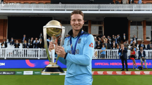 Man Holding Trophy England Jersey